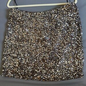 Vince Metallic Sequin Mini Skirt